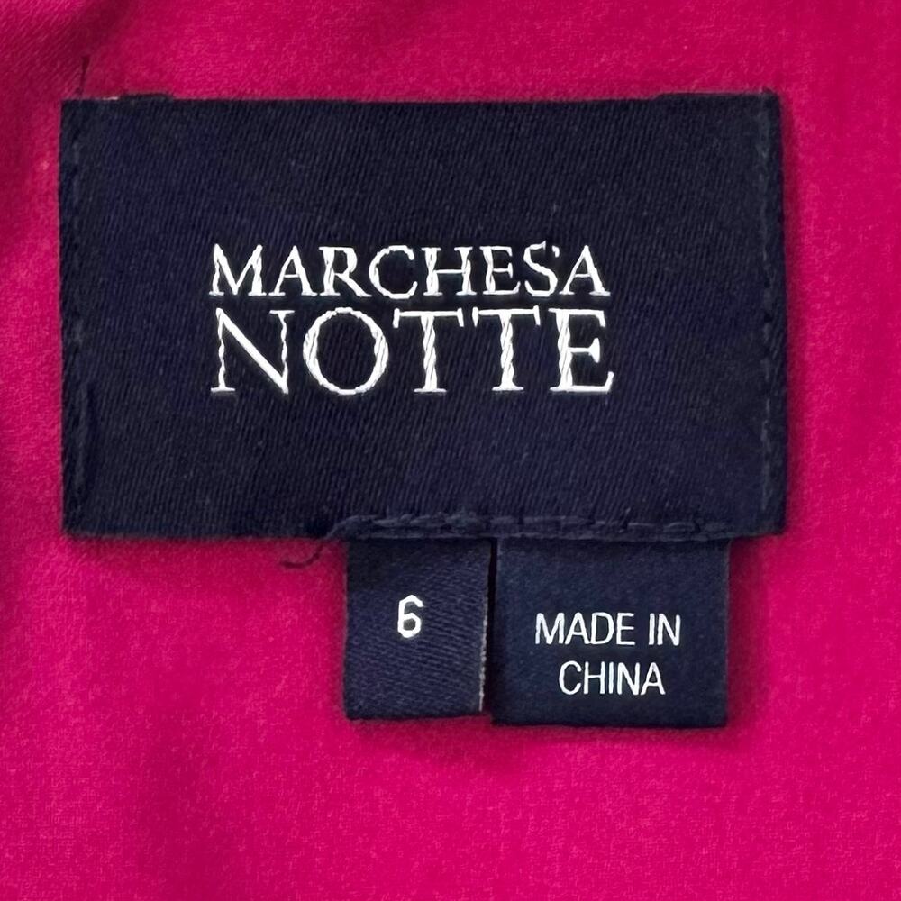 Marchesa Notte Printed Duchess Gown Midi Dress Satin Sleeveless Pink Floral 6 - Picture 11 of 11